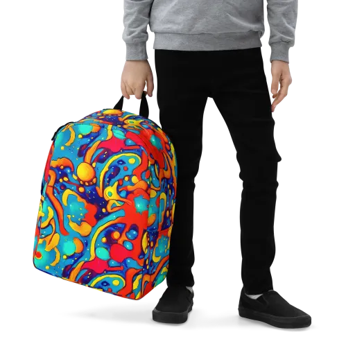 Neon Tidal Burst on a Minimalist Backpack