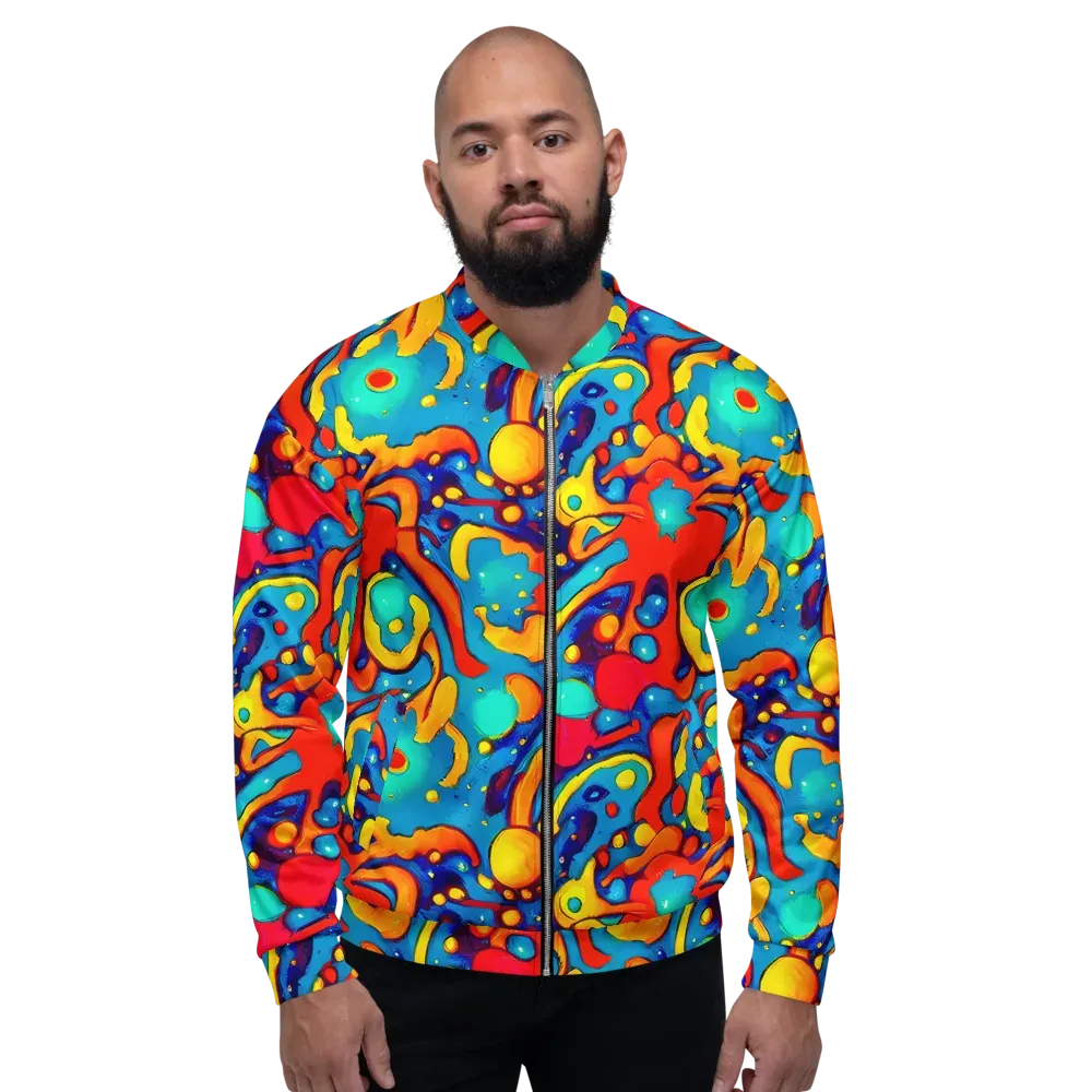 Neon Tidal Burst on Bomber Jacket — Front