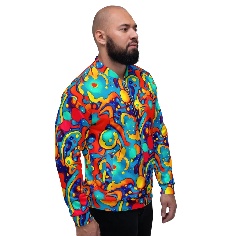 Neon Tidal Burst on Bomber Jacket — Right