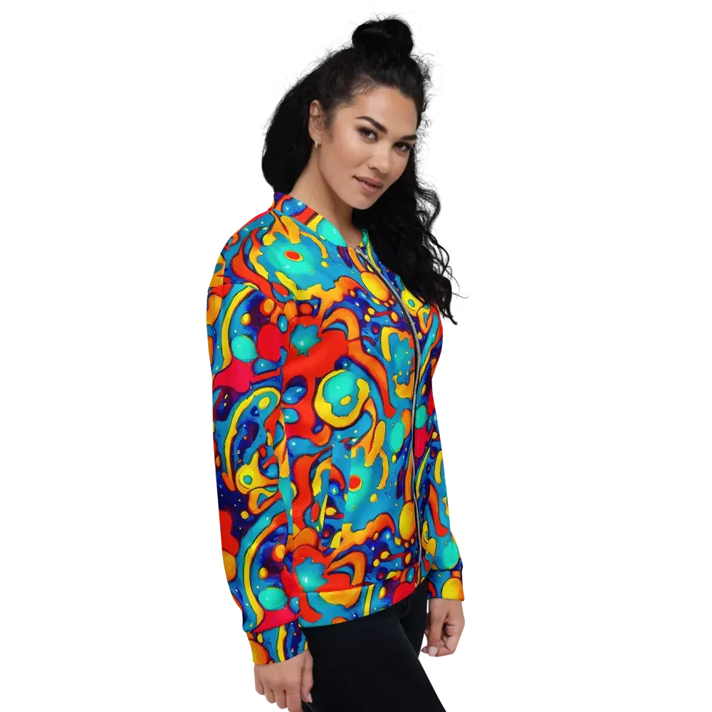Neon Tidal Burst on Bomber Jacket — Right