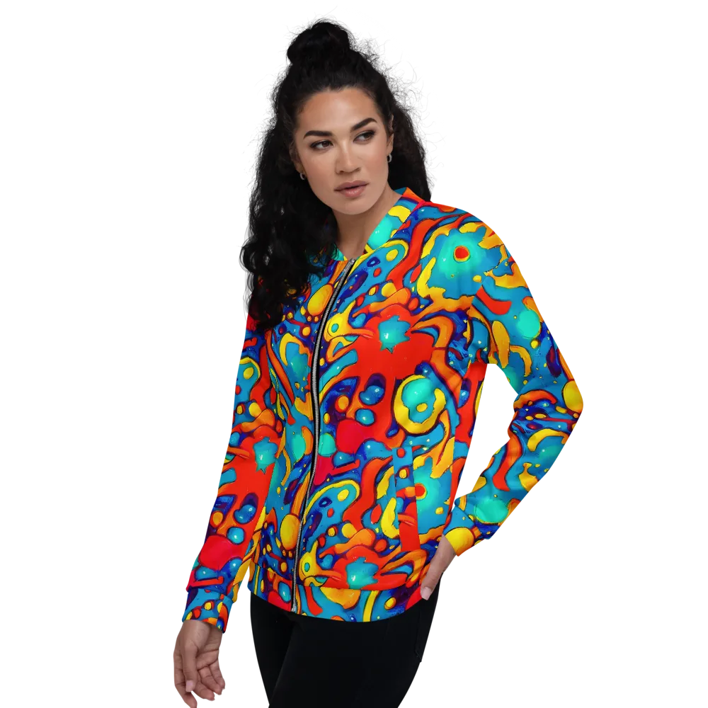 Neon Tidal Burst on Bomber Jacket — Left