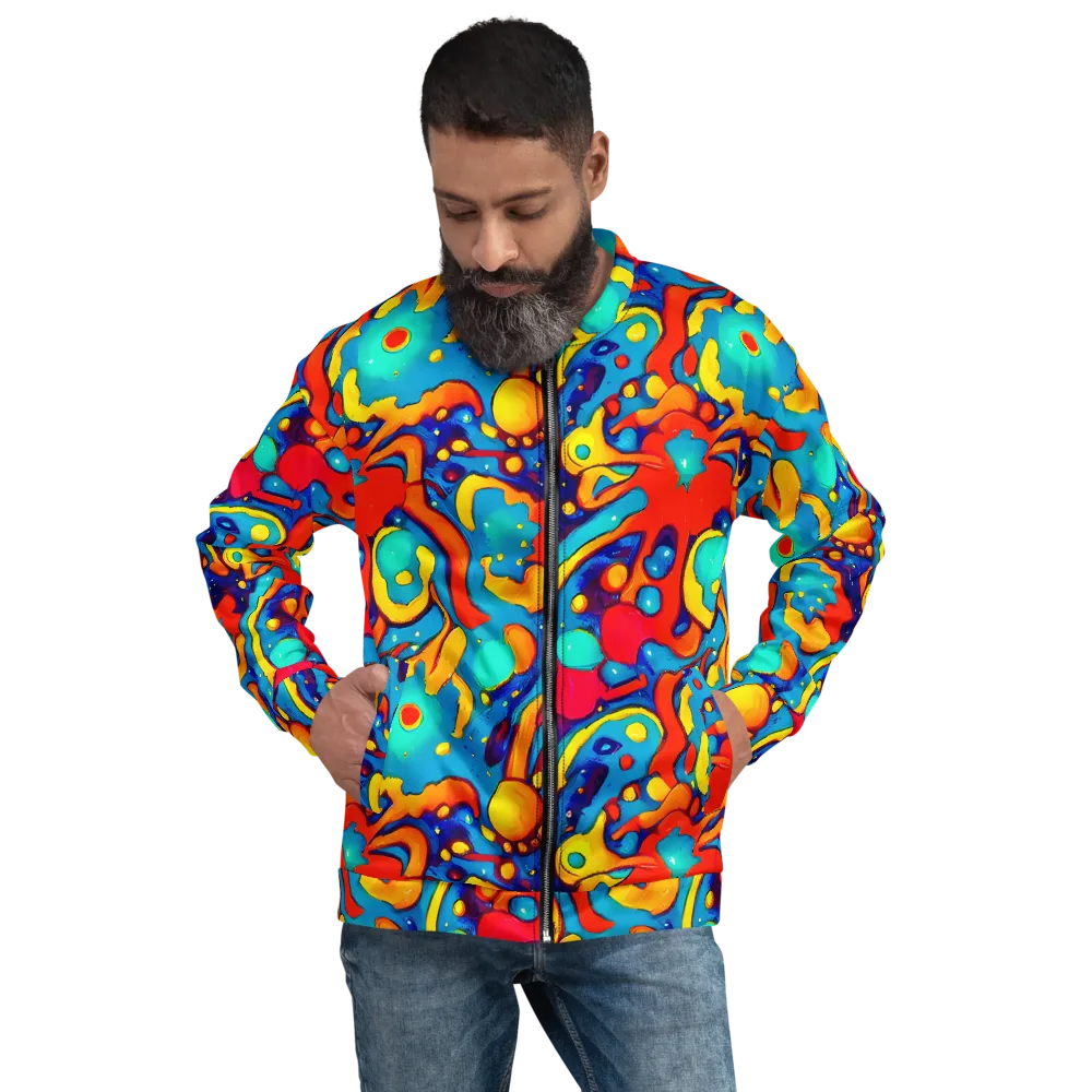 Neon Tidal Burst on Bomber Jacket — Front