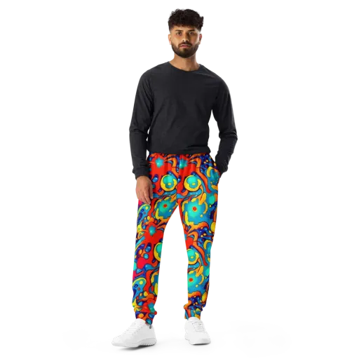 Neon Tidal Burst on a Men's Joggers
