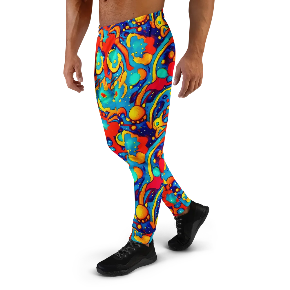 Neon Tidal Burst on Men's Joggers — Left