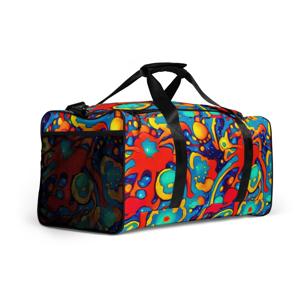 Neon Tidal Burst on Duffle Bag — Right Front