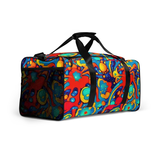 Neon Tidal Burst on a Duffle Bag