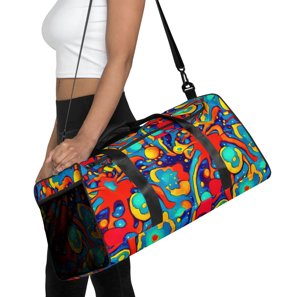 Neon Tidal Burst on Duffle Bag — Front