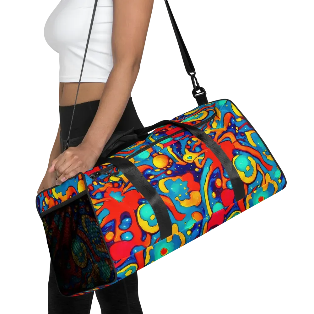 Neon Tidal Burst on Duffle Bag — Front