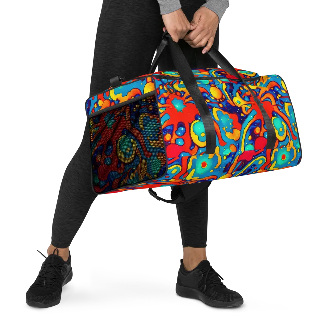 Neon Tidal Burst on Duffle Bag — Right Front