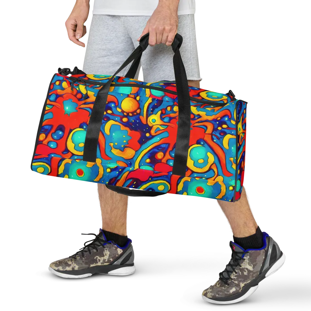 Neon Tidal Burst on Duffle Bag — Front