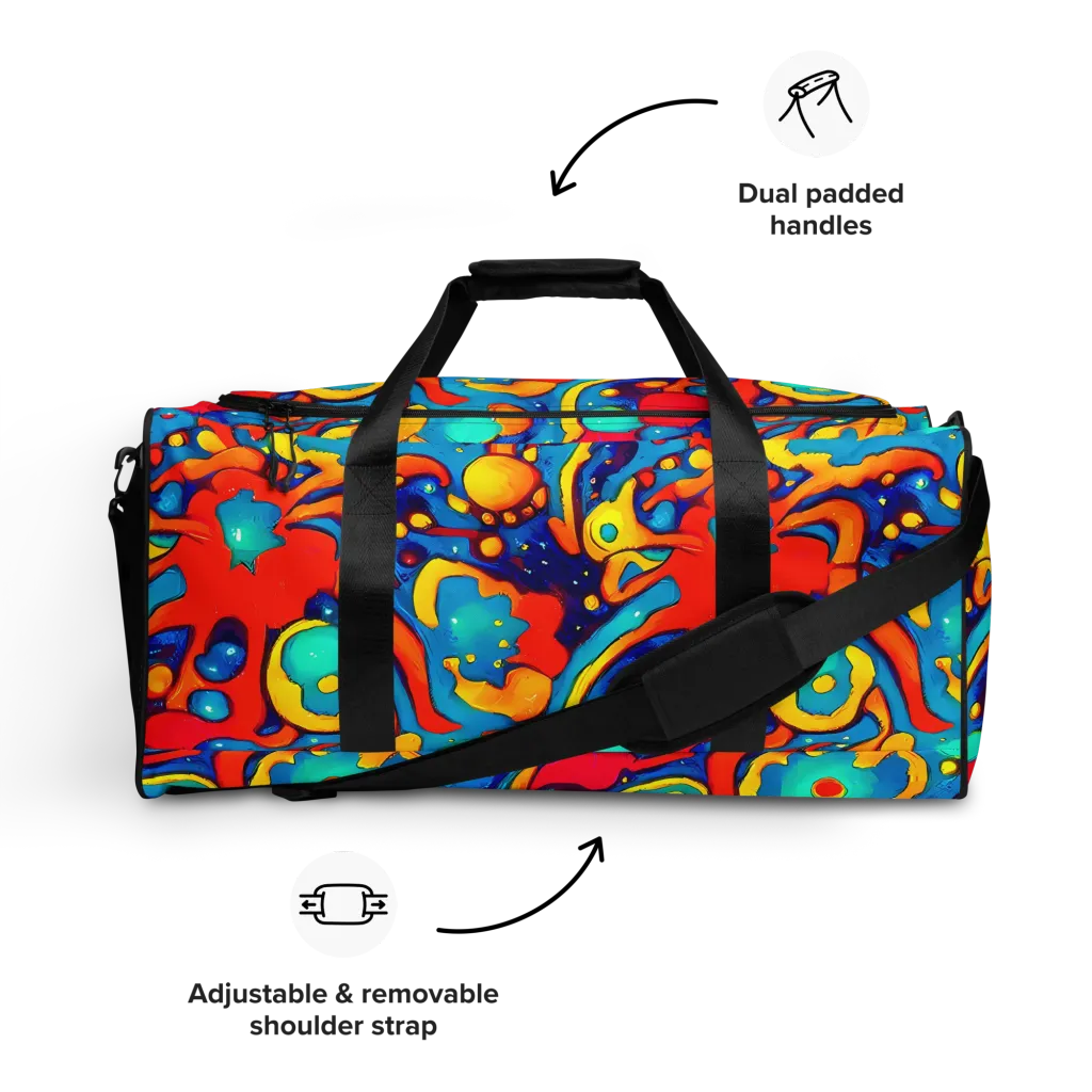 Neon Tidal Burst on Duffle Bag — Front