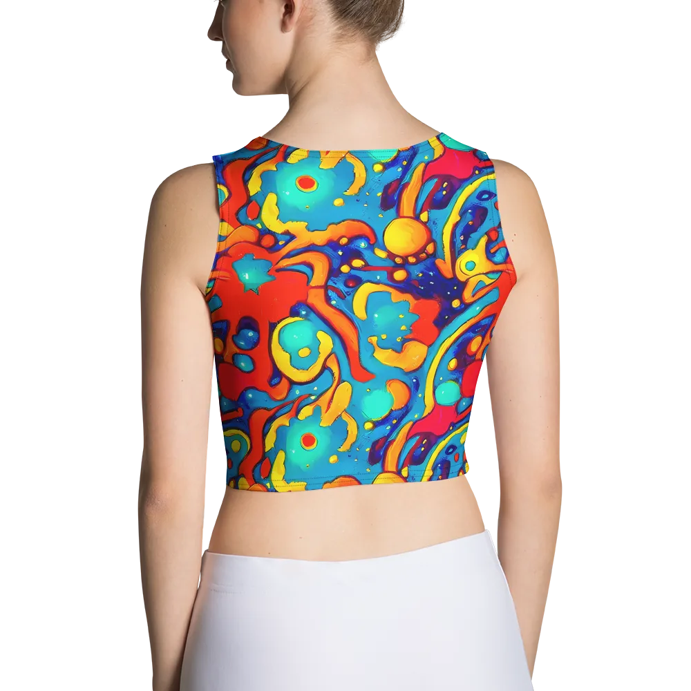 Neon Tidal Burst on Crop Top — Back