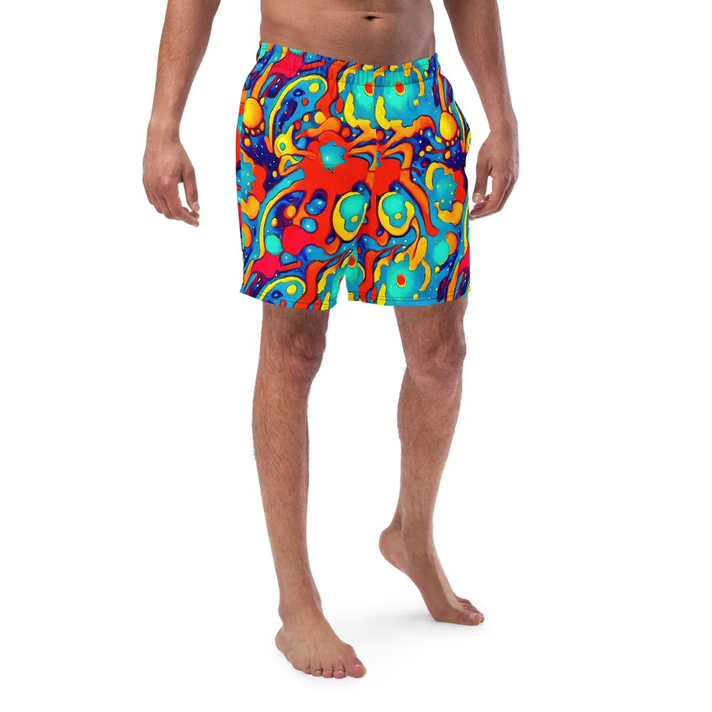Neon Tidal Burst on Swim Trunks — Front