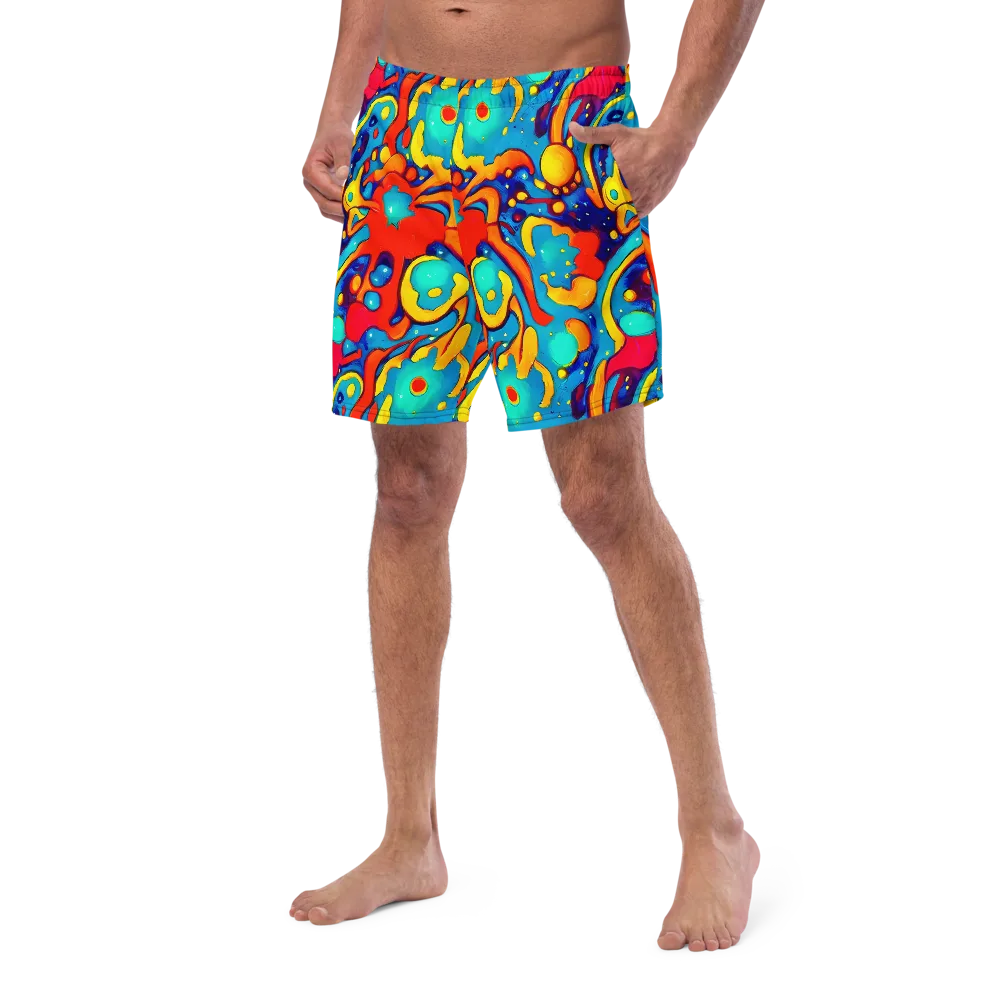 Neon Tidal Burst on Swim Trunks — Left Front
