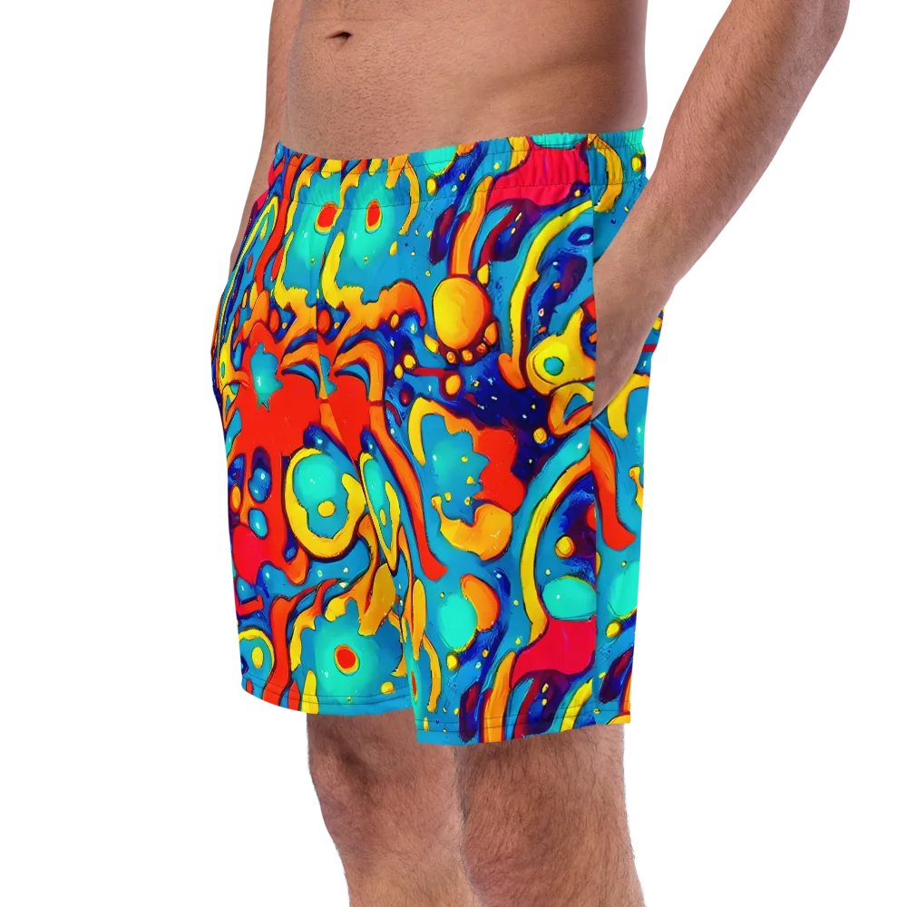 Neon Tidal Burst on Swim Trunks — Left Front