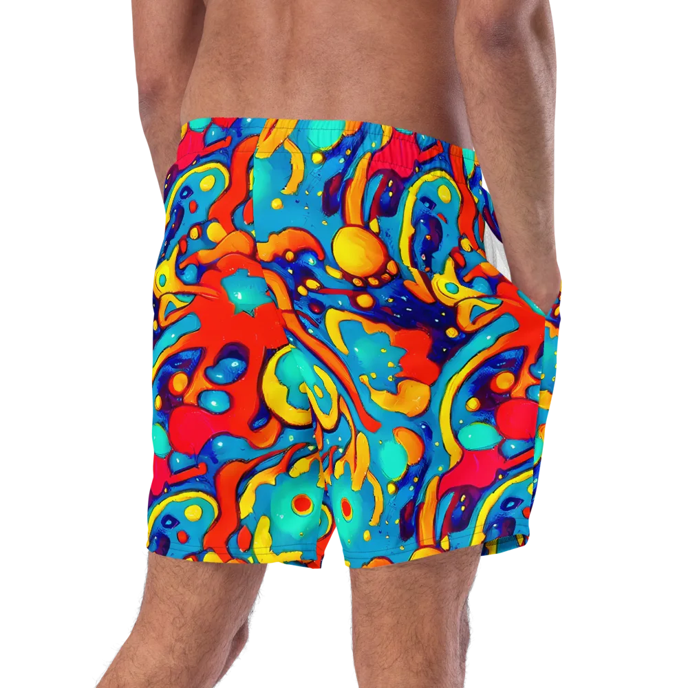 Neon Tidal Burst on Swim Trunks — Right Back
