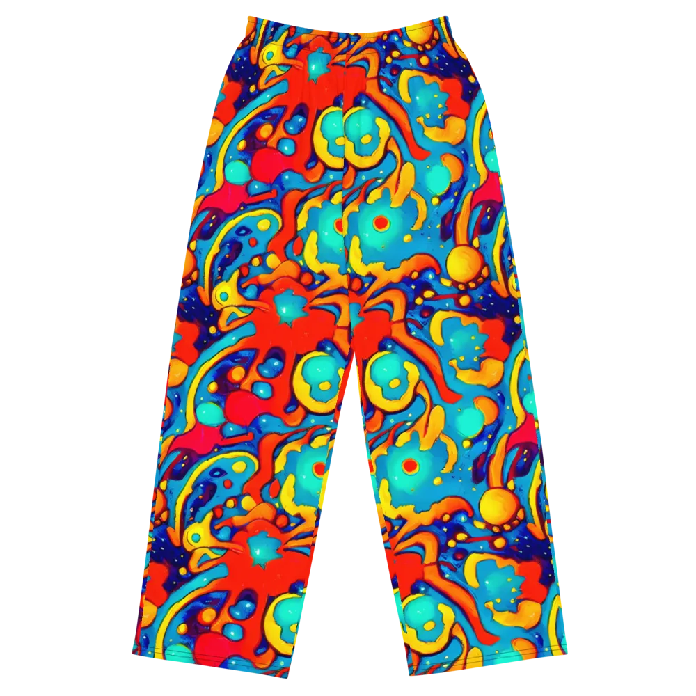 Neon Tidal Burst on Wide-Leg Pants — Front