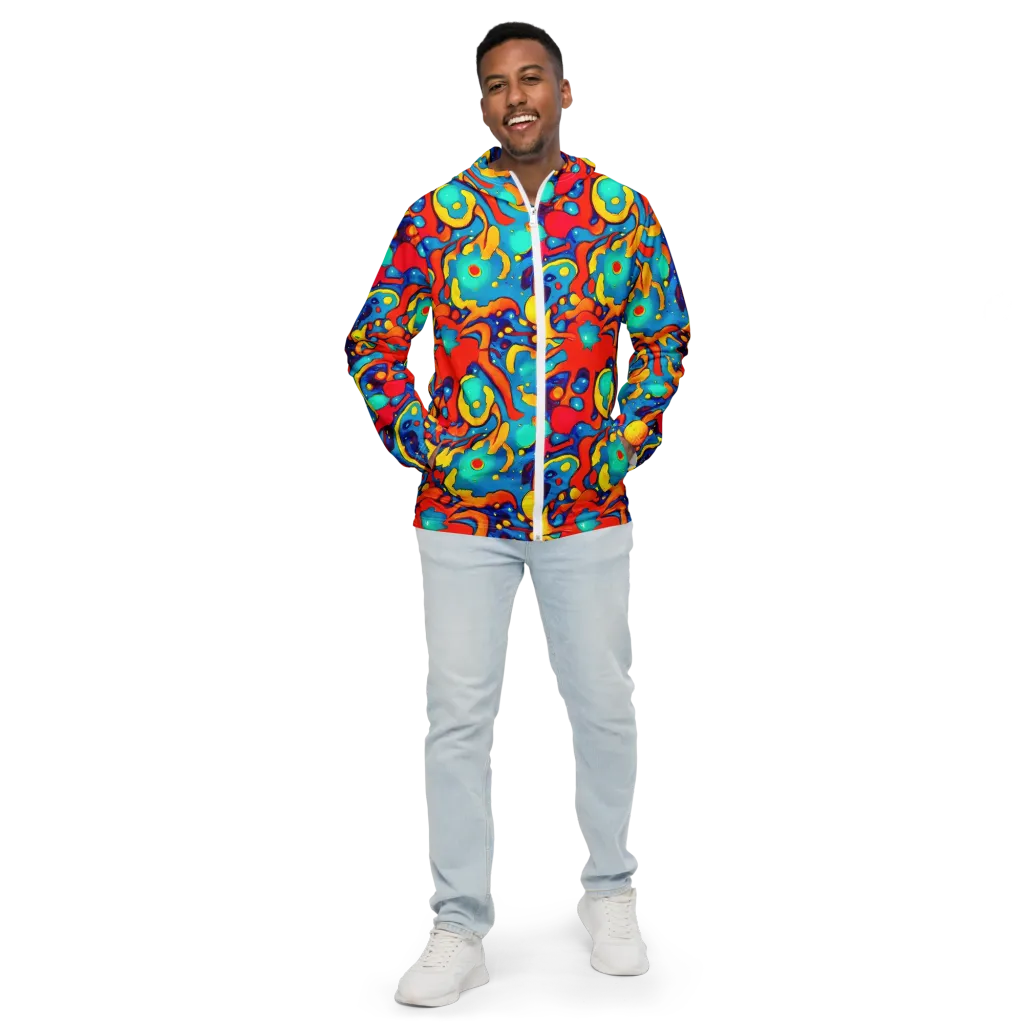 Neon Tidal Burst on Men's Windbreaker — Front