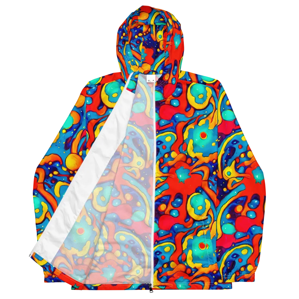 Neon Tidal Burst on Men's Windbreaker — Front