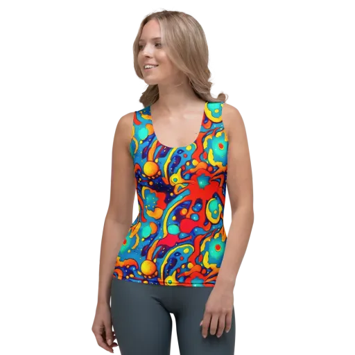 Neon Tidal Burst on a Women's Tank Top