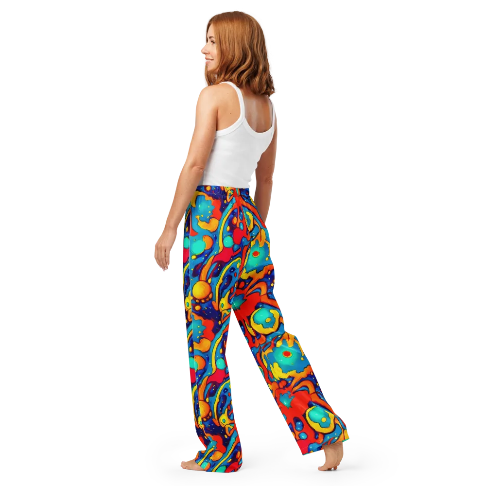 Neon Tidal Burst on Women's Pajama Pants — Back