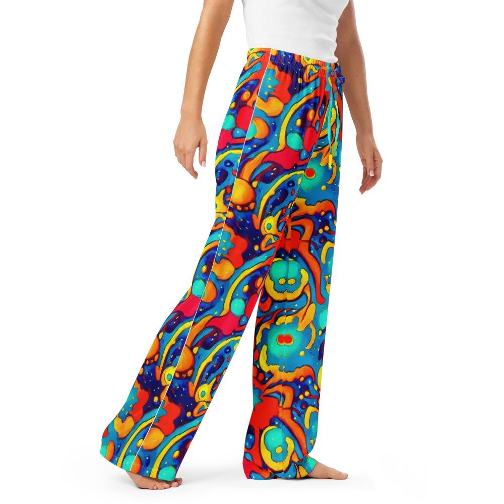 Neon Tidal Burst on Women's Pajama Pants — Right Front