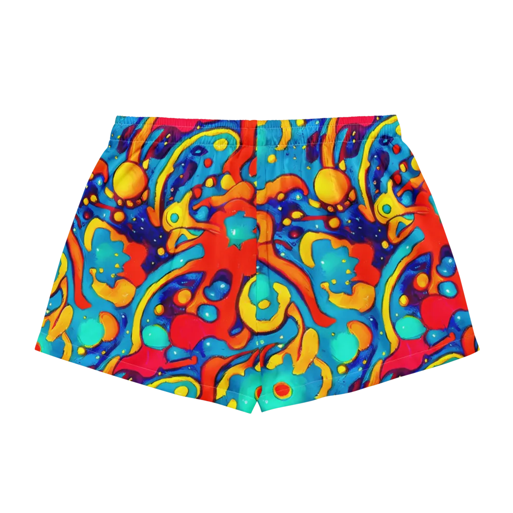 Neon Tidal Burst on Women's Pajama Shorts — Back