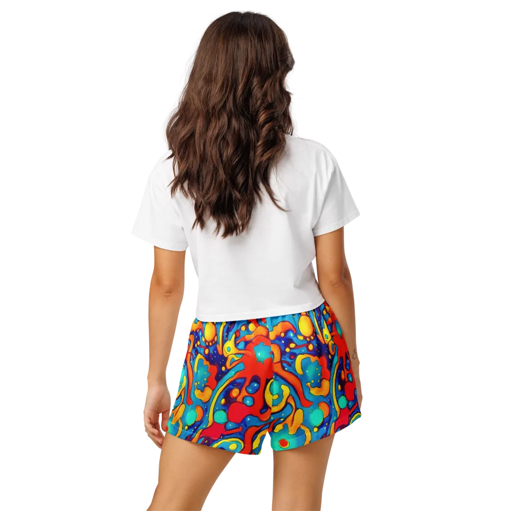 Neon Tidal Burst on Women's Pajama Shorts — Back