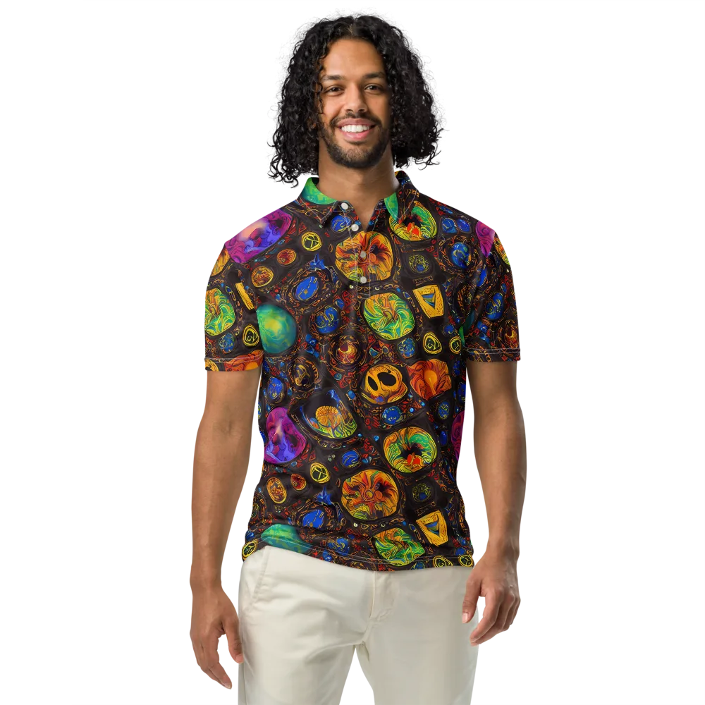 Chromatic Relics on Men's Slim Fit Polo Shirt — Front