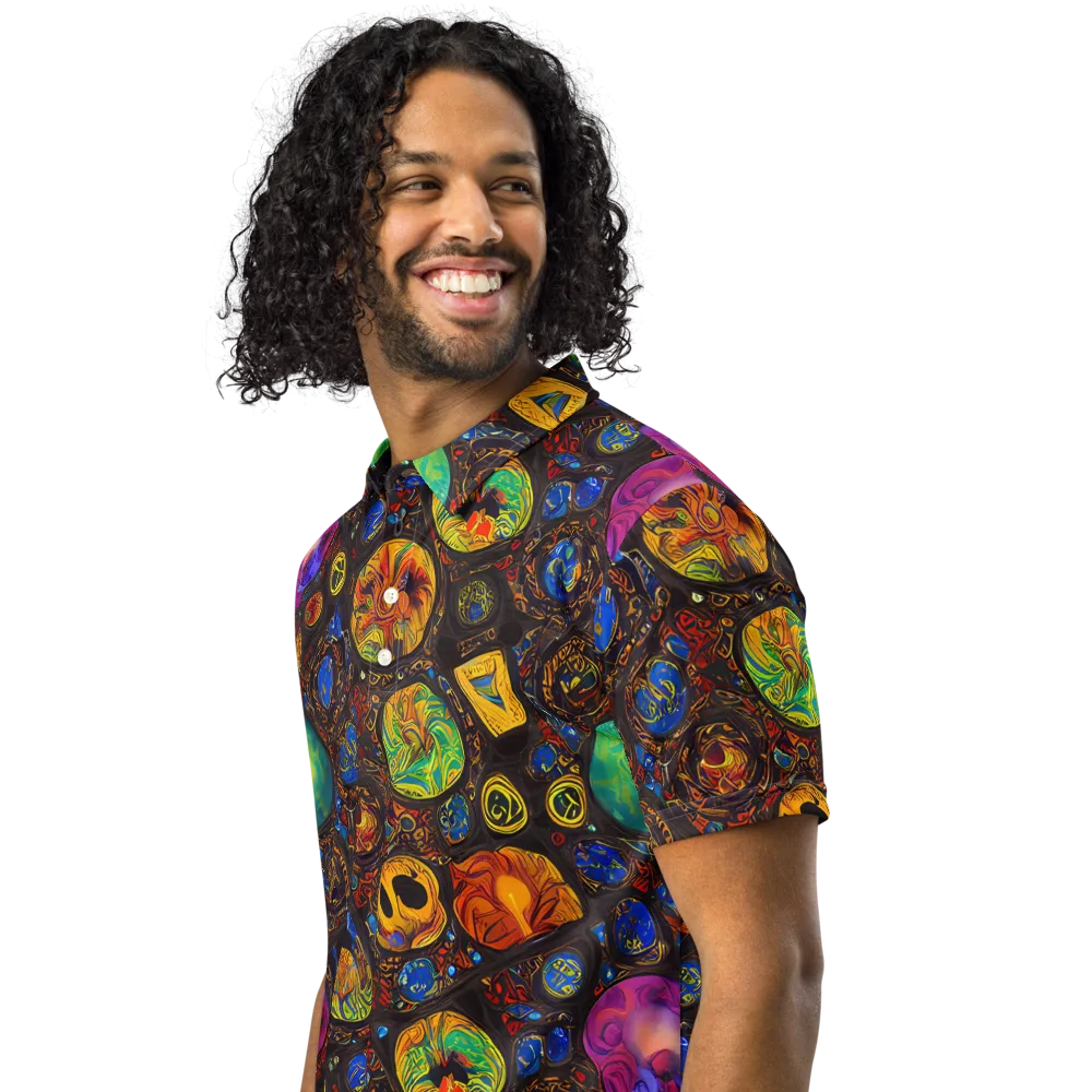 Chromatic Relics on Men's Slim Fit Polo Shirt — Left Front