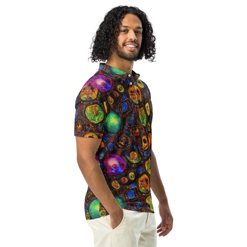 Chromatic Relics on Men's Slim Fit Polo Shirt — Right Front