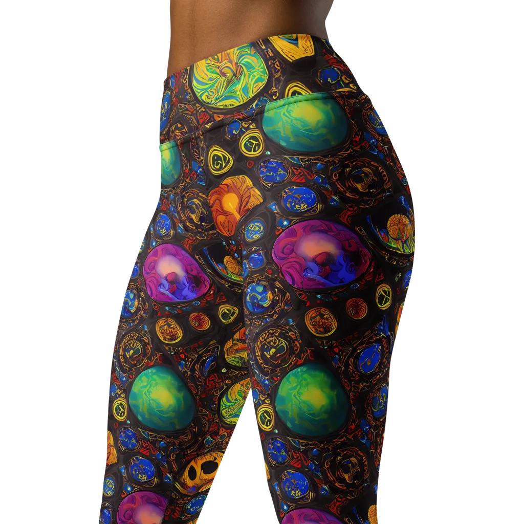Chromatic Relics on Yoga Leggings — Left Front