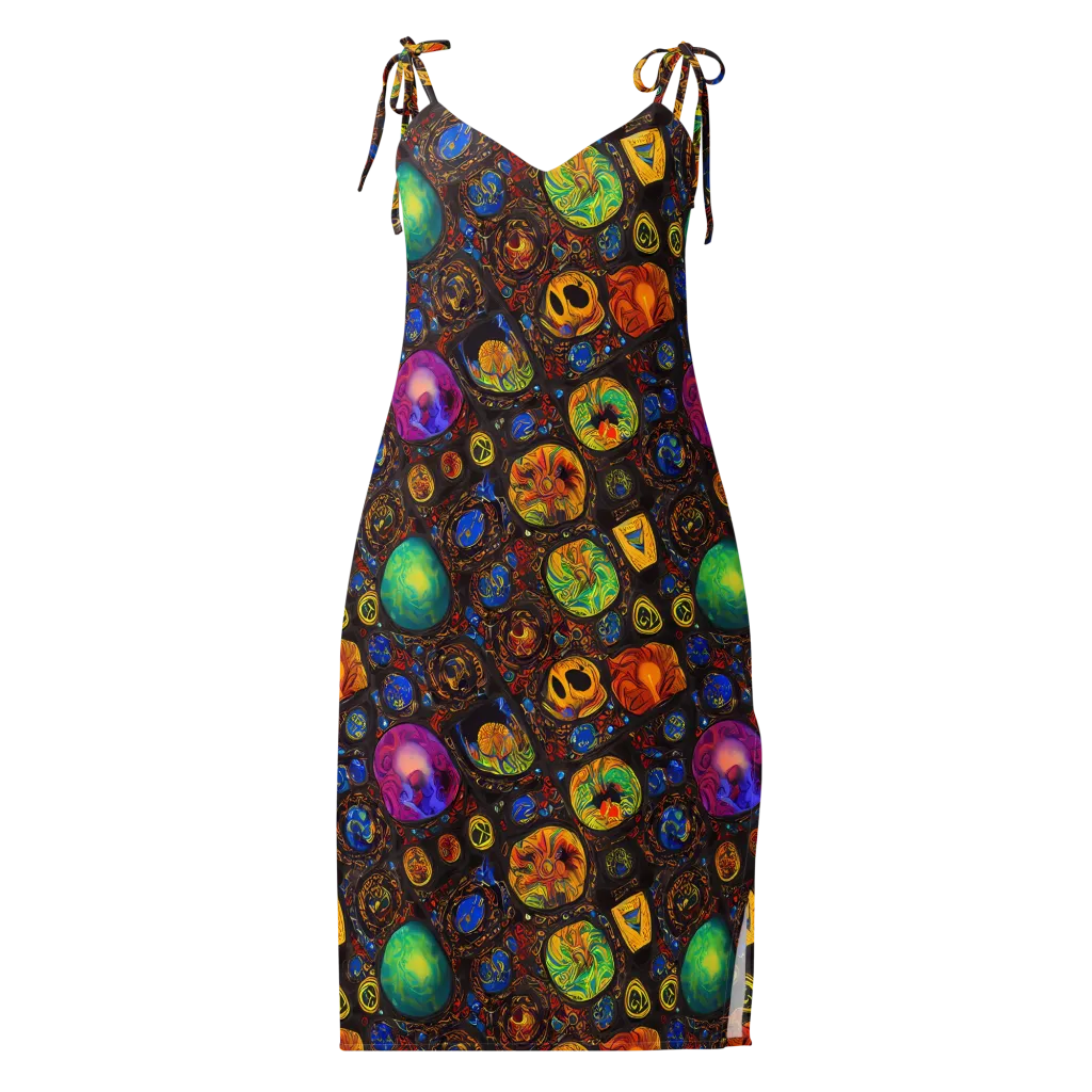 Chromatic Relics on Slip Dress — Front