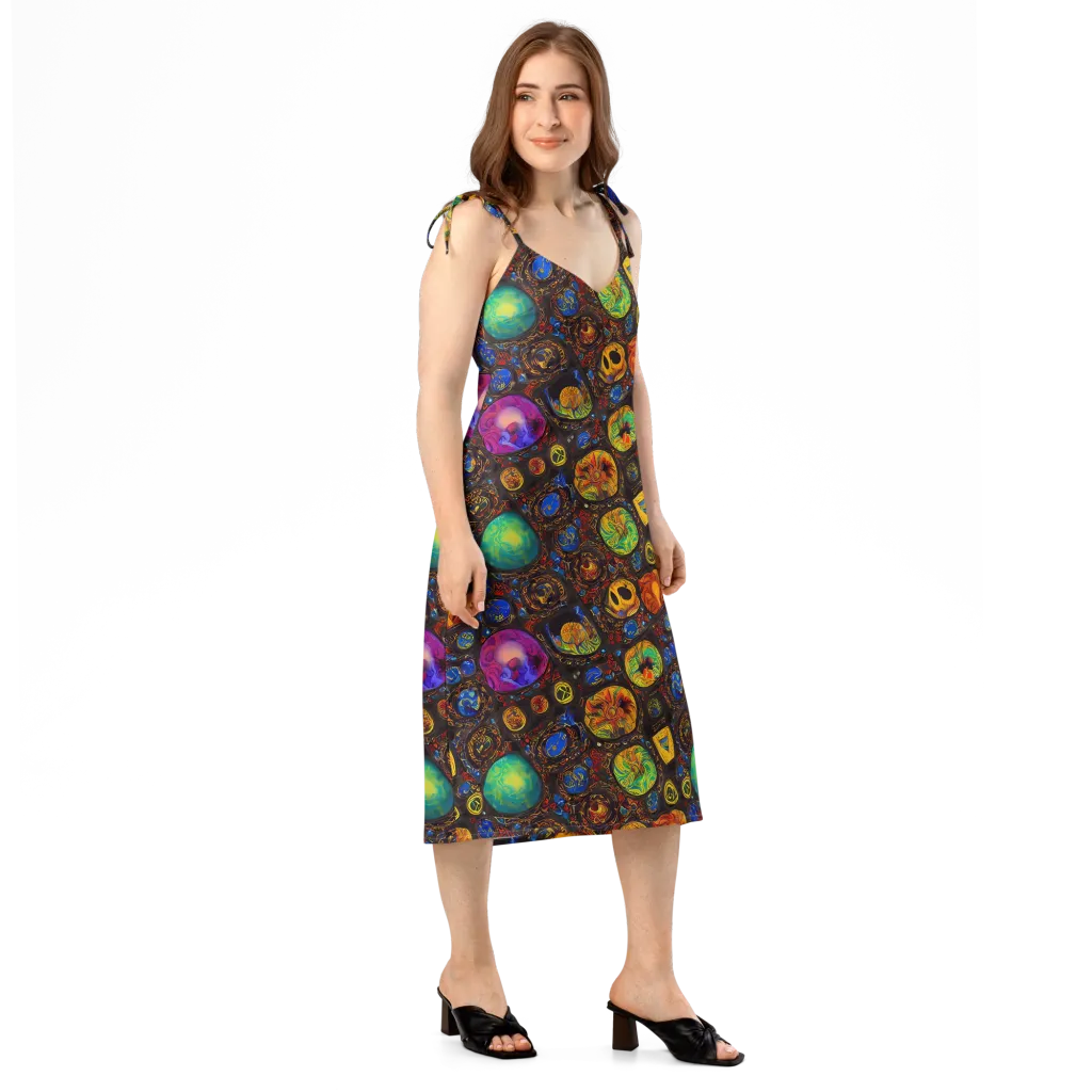 Chromatic Relics on Slip Dress — Right Front