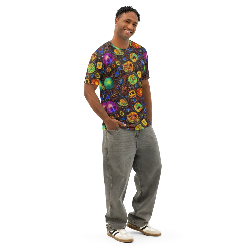 Chromatic Relics on Men's Cotton Crew Neck T-Shirt — Right Front