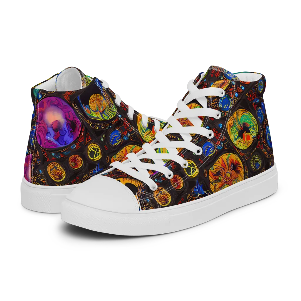 Chromatic Relics on Men's High Top Canvas Shoes — Left