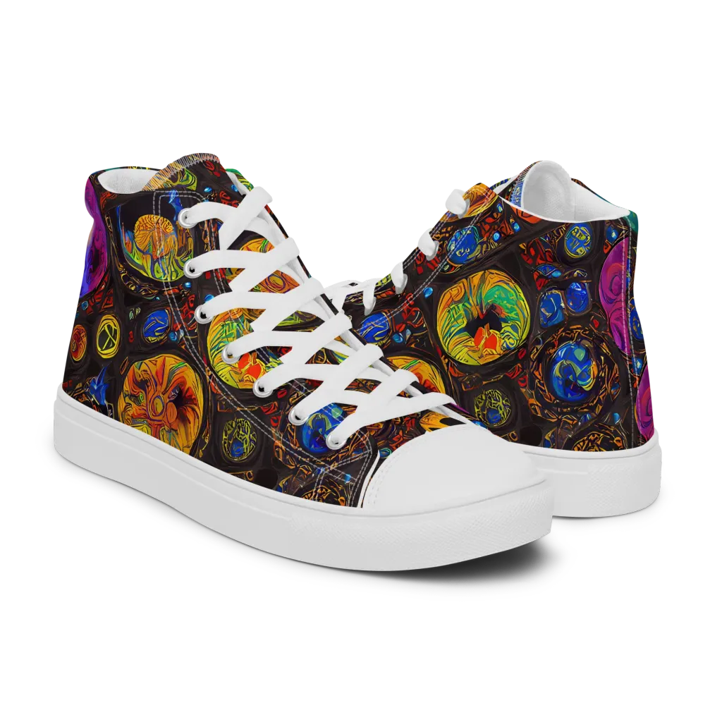 Chromatic Relics on Men's High Top Canvas Shoes — Right