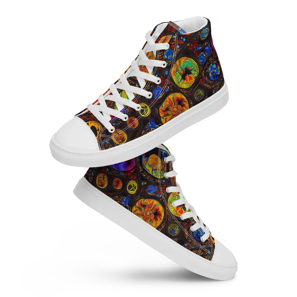 Chromatic Relics on Men's High Top Canvas Shoes — Front