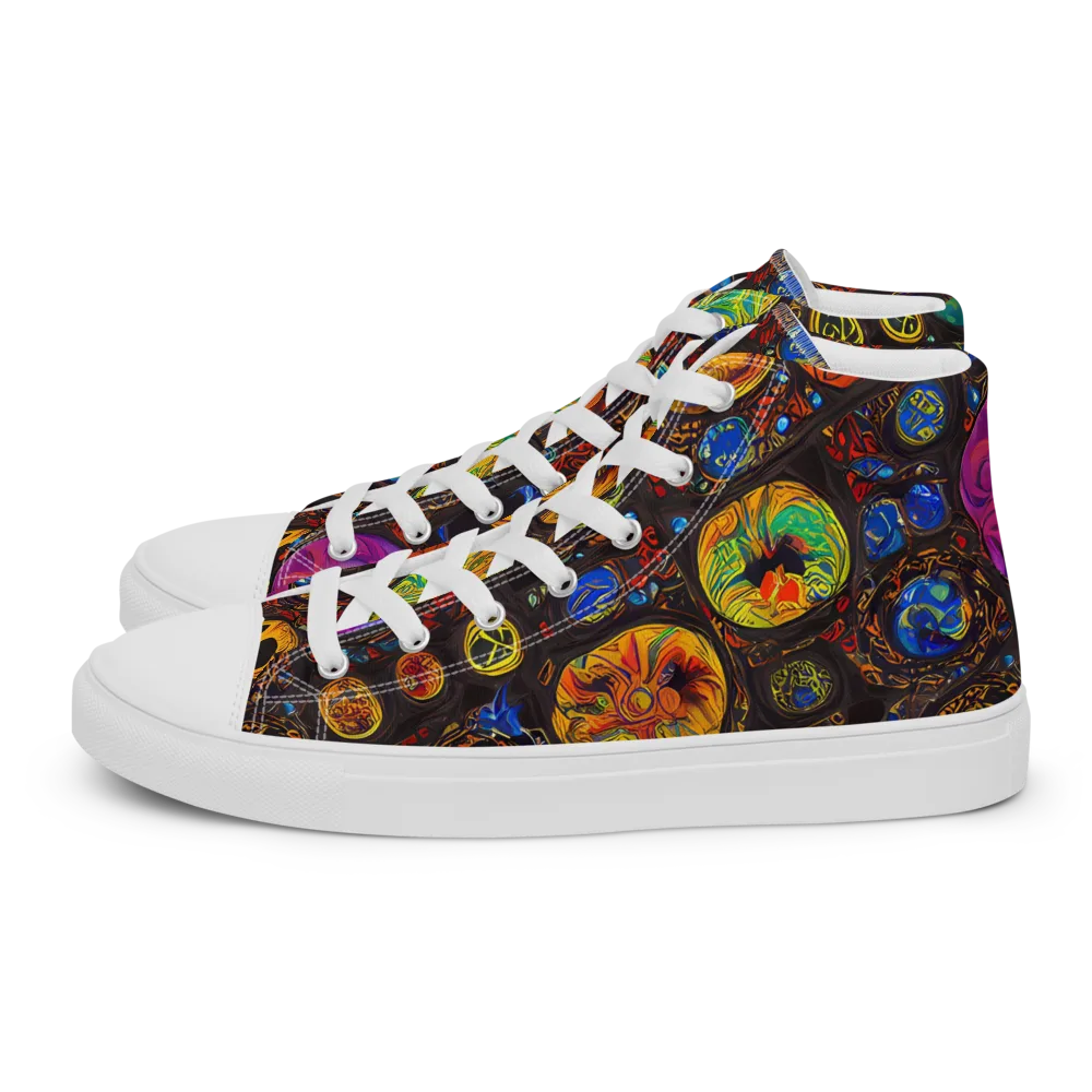 Chromatic Relics on Women's High Top Canvas Shoes — Left