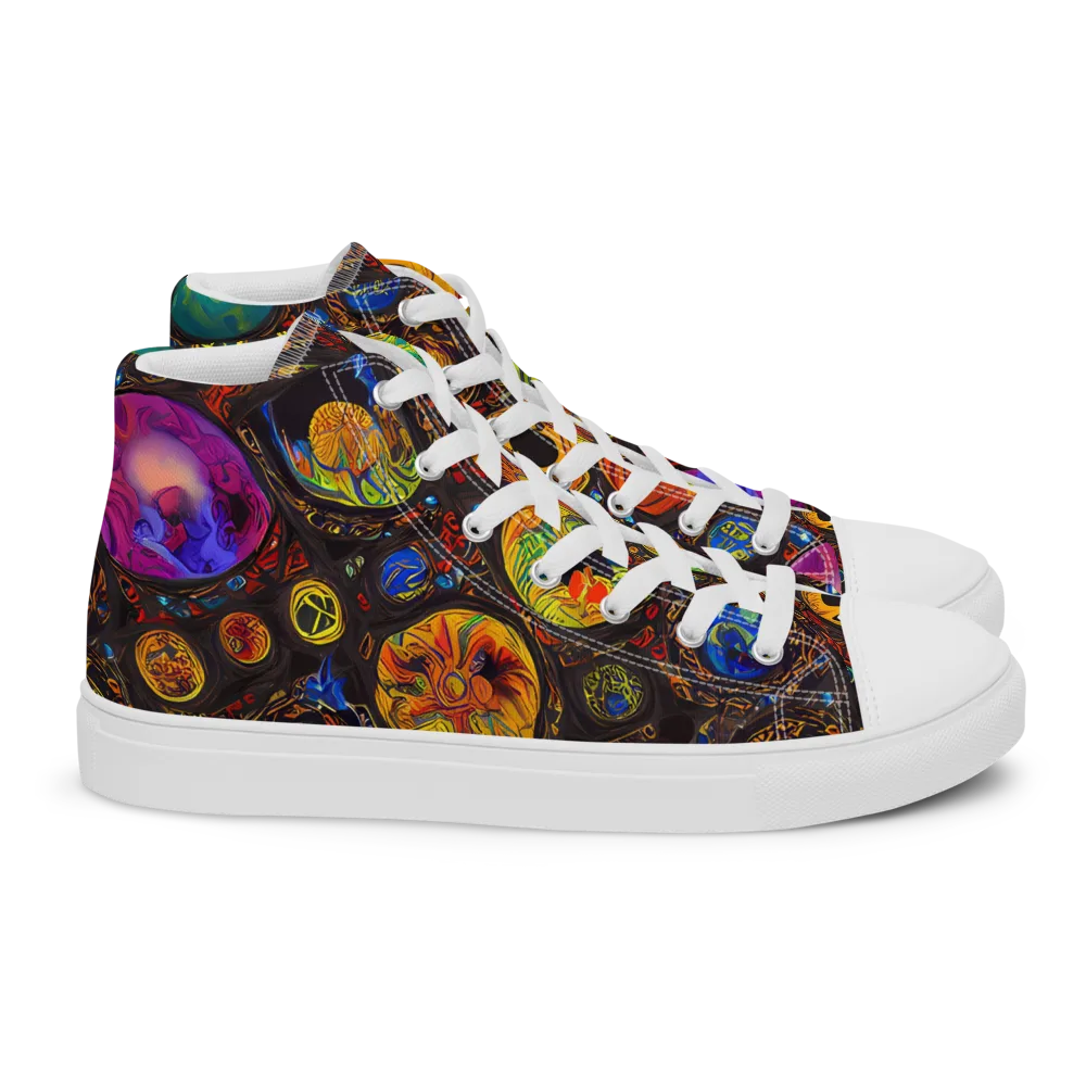 Chromatic Relics on Women's High Top Canvas Shoes — Right