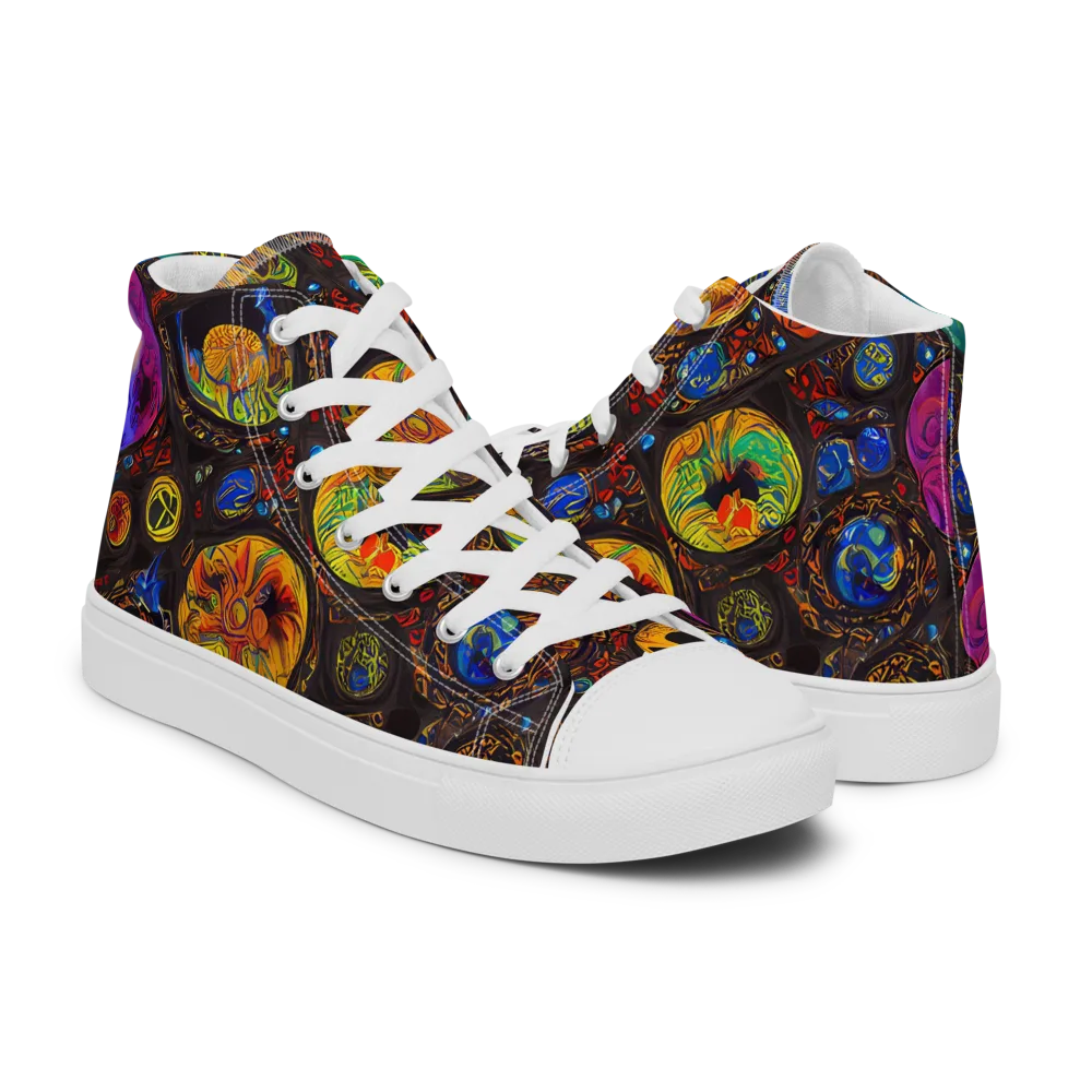 Chromatic Relics on Women's High Top Canvas Shoes — Right