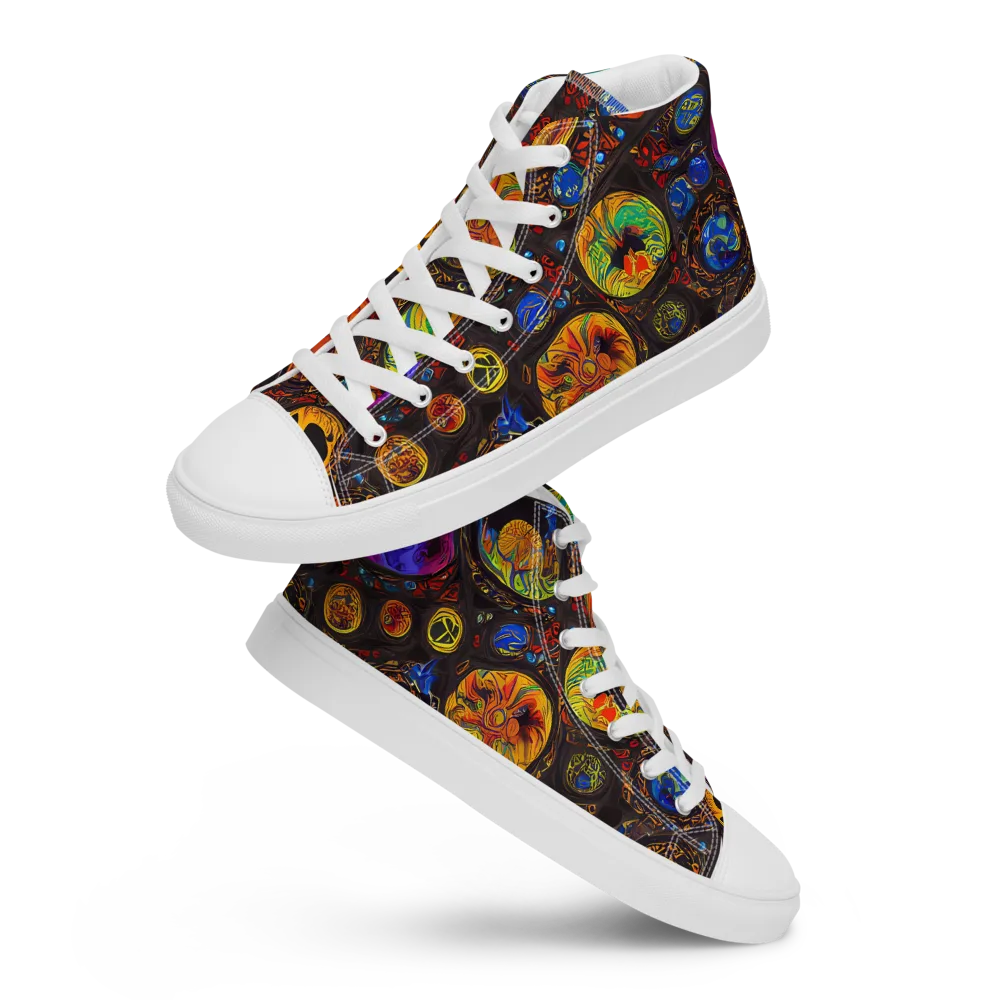 Chromatic Relics on Women's High Top Canvas Shoes — Front