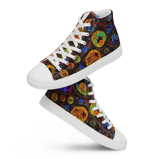 Chromatic Relics on a Women's High Top Canvas Shoes