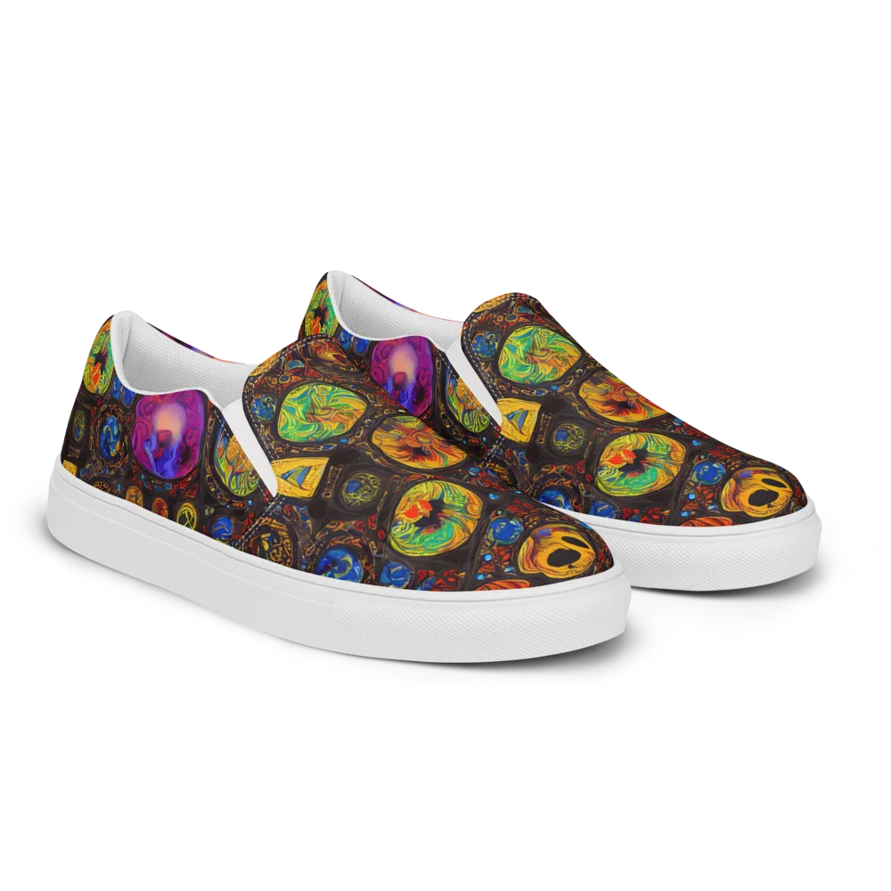 Chromatic Relics on Men's Slip-On Canvas Shoes — Right Front
