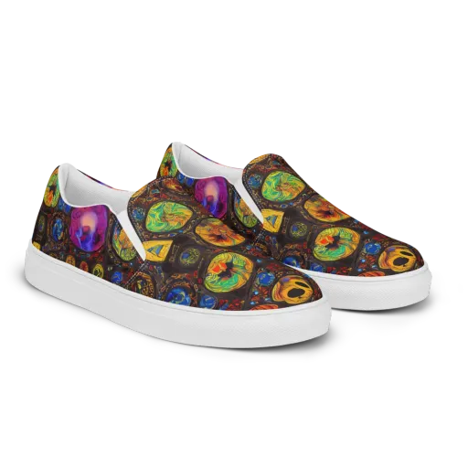 Chromatic Relics on a Men's Slip-On Canvas Shoes