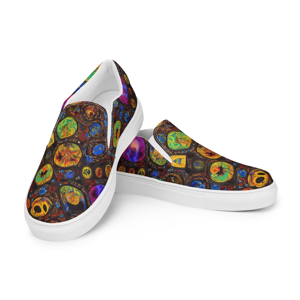 Chromatic Relics on Men's Slip-On Canvas Shoes — Left Front