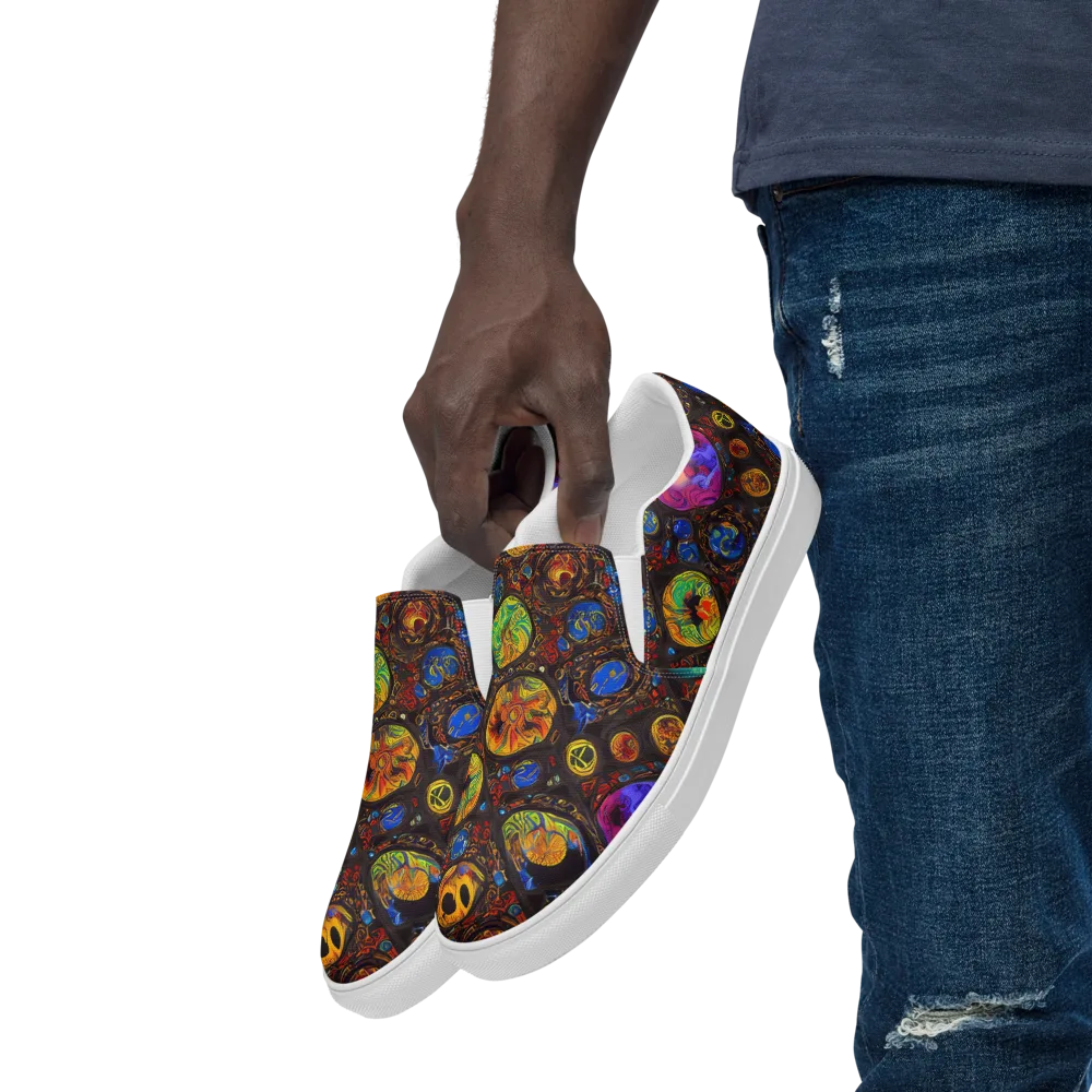 Chromatic Relics on Men's Slip-On Canvas Shoes — Left Front