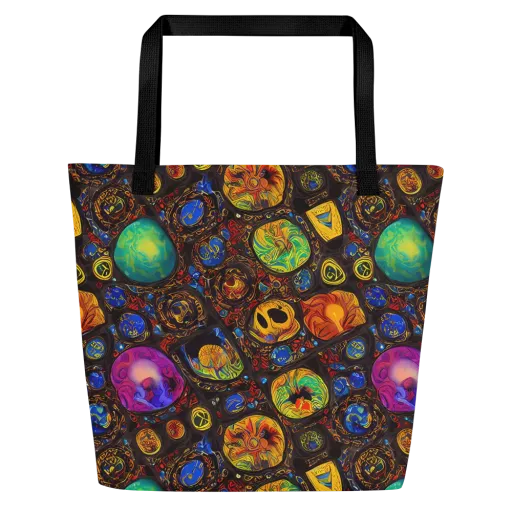 Chromatic Relics on a Large Tote Bag W/ Pocket