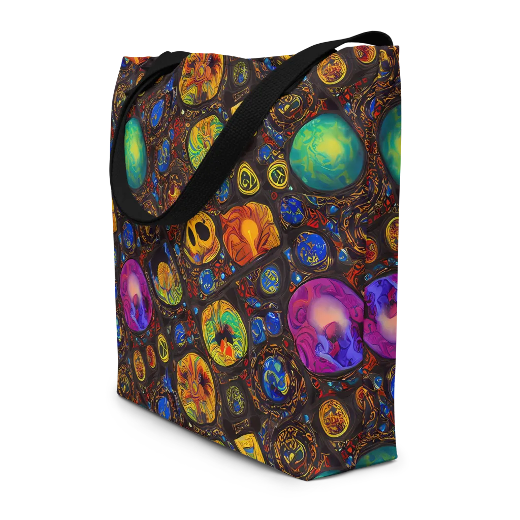Chromatic Relics on Large Tote Bag W/ Pocket — Front