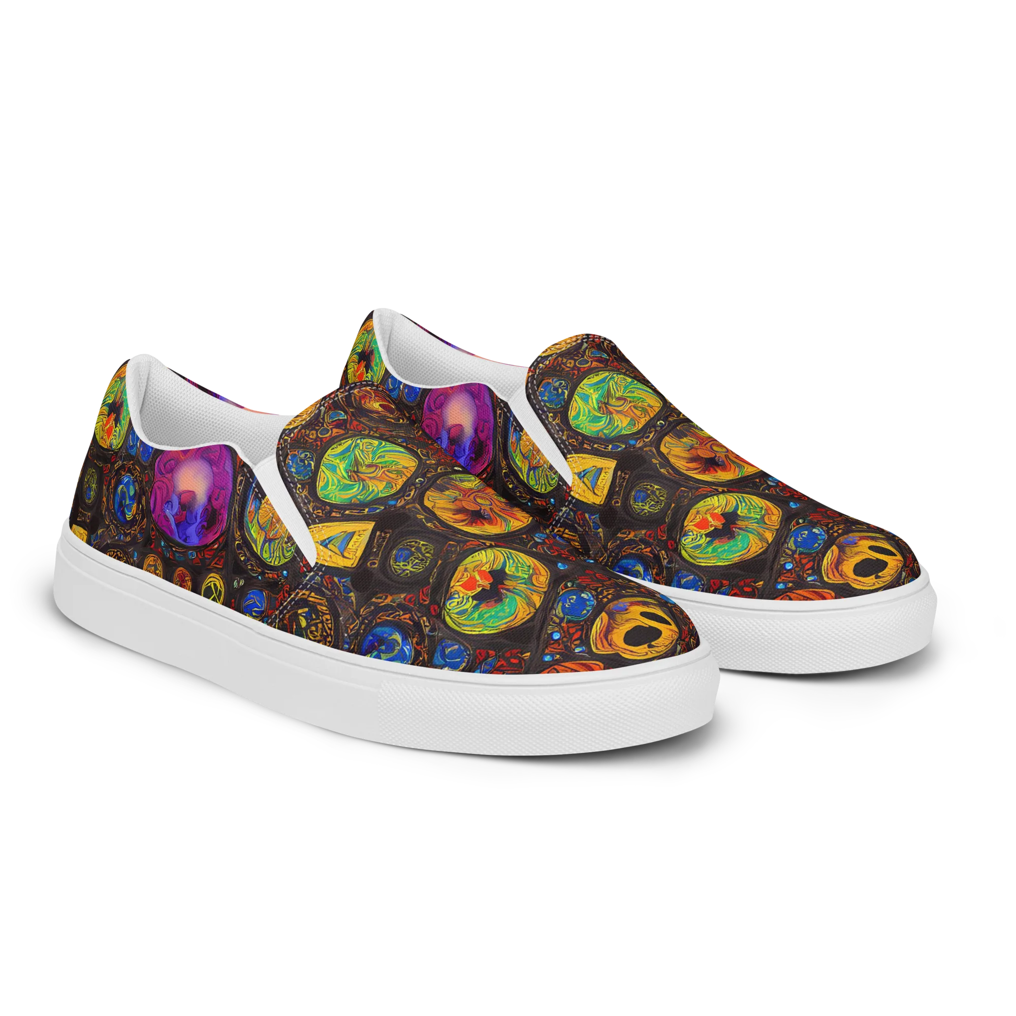 Chromatic Relics on Women's Slip-On Canvas Shoes — Right Front